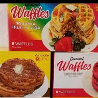 The Kobbler King Gourmet Waffles · Flavors Available :
Churro
Red Velvet
Blue Velvet
Butter Pecan 
Rainbow