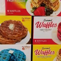 The Kobbler King Gourmet Waffles · Box of 6 waffles 
Flavors available:
Blue Velvet 
Butter Pecan
Churro
Fruit Flavor
Red Velvet