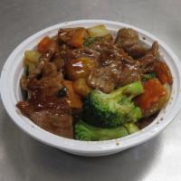 Beef W. Mixed Veggie  · Portion.