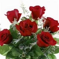 Half Dozen Red Roses Arrangement In Clear Vase · Half a dozen red roses arrangement in clear vase.
***ENTER CARD MESSAGE UNDER SPECAIL INTRUC...