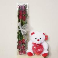 Dozen Rose Box & Love Bear · Dozen Rose Box With Silver or Gold Ribbon with Love Bear.  These rose boxes are ideal to pro...