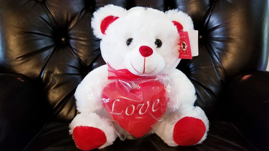 Love Bear – 12” Sitting White Bear · Teddy Bear with Heart Pillow
Ensure romance is in the air this beautiful bear with the help of this charming plush bear! This adorable white stuffed bear is designed in a cute sitting position, showing off its style with the pretty ribbon on its neck as it carries a lovely red heart with the message 