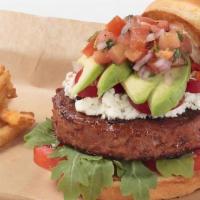 Above And Beyond Burger · Cajun seasoned plant based Beyond Burger topped with Feta cheese, pico de gallo, Fresno chil...