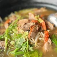 Duck Noodle Soup · Rice noodle, roasted duck, bean sprout.