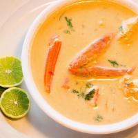 Mariscada · Mixed seafood soup in a creamy tomatoes broth with onion, cilantro and bell peppers. Served ...