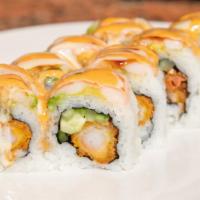 Funky Roll · Deep-Fried Shrimp, Cucumber Roll with Ebi, Avocado and Special Sauce
