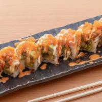 Tiger Roll · (Mild spicy) Shrimp tempura, avocado, ebi, unagi, tobiko & spicy sauce