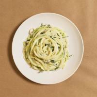 Truffle Cream Zoodles · Zucchini noodles in a velvety truffle cream sauce with fresh Parmesan cheese.