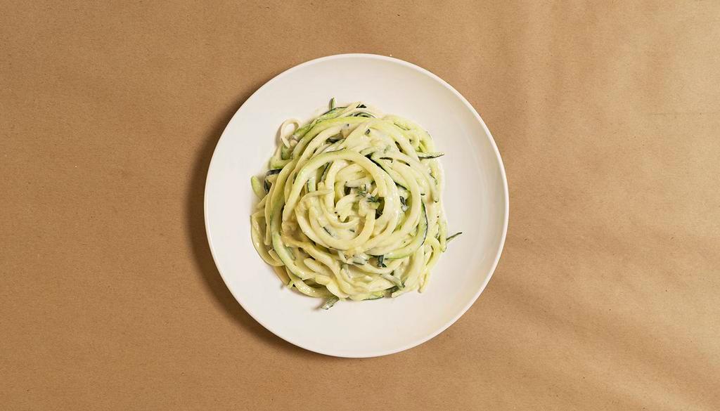 Truffle Cream Zoodles · Zucchini noodles in a velvety truffle cream sauce with fresh Parmesan cheese.