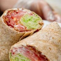 Simple & Fit Wrap · Whole wheat tortilla stuffed with applewood chicken sausage, egg whites, lettuce, tomatoes, ...
