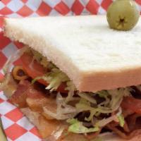 Kevin Bacon · A traditional BLT. Smoked bacon, fresh lettuce, tomato & mayo on white.