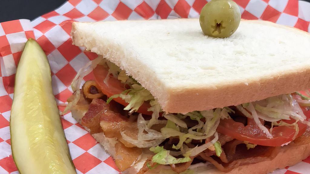 Kevin Bacon · A traditional BLT. Smoked bacon, fresh lettuce, tomato & mayo on white.