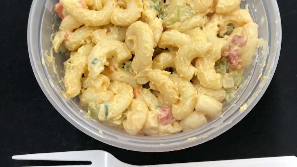Macaroni Salad · Deli style elbow macaroni with diced green onions, bell peppers, & celery mixed with seasoned mayo. (Not available as a Garden Deli Cup).