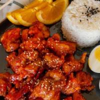 Orange Chicken Bowl · Rice, Boild Egg and Salad included