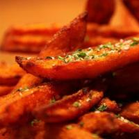 Sweet Potato Fries (Gf) (Ve) · Extra crispy on the outside, fluffy on the inside. Gluten-Free & Vegan. Served with housemad...