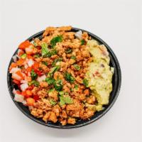 Chicken Bowl · Marinated Grilled Chicken Breast, Spanish Rice, Pinto Beans, Lettuce, House salsa, Guacamole...