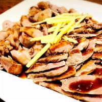  Cold Dish Combo · ( Pig Intestine + Pork Cheek Meat )
w/ Garlic Sauce
