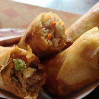 Egg Rolls · 2 pieces. Crispy fried egg rolls made fresh in-house filled with vegetables, noodles, and ch...