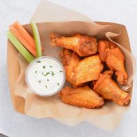 6 Classic Bone-In Wings · 6 Classic bone-in chicken wings tossed in 1 wing flavor and served with fresh carrot & celer...