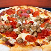 Double Meat · Includes pepperoni and sausage.