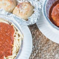 Spaghetti W/ Marinara Sauce · add 1 meatball ($4.00) add 2 meatballs($6.00)