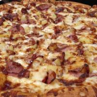 Bbq Chicken Pizza · Our House-made Pizza Dough topped with BBQ Sauce, a Mozzarella and Cheddar Cheese blend, BBQ...
