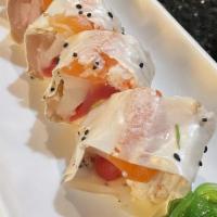 Sashimi Roll · Tuna, salmon, yellowtail, albacore sashimi, cucumber, avocado crab meat on soy paper and rol...