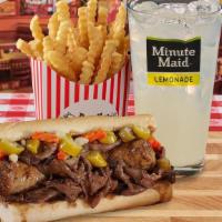 Famous Meal #5: Beef & Sausage Combo Sandwich · Chicago's #1 Italian Beef & Italian Sausage served on perfectly baked French bread with larg...