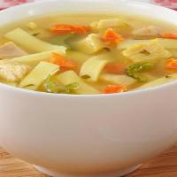 Chicken Noodle Soup · Bowl of Classic Chicken Noodle soup.