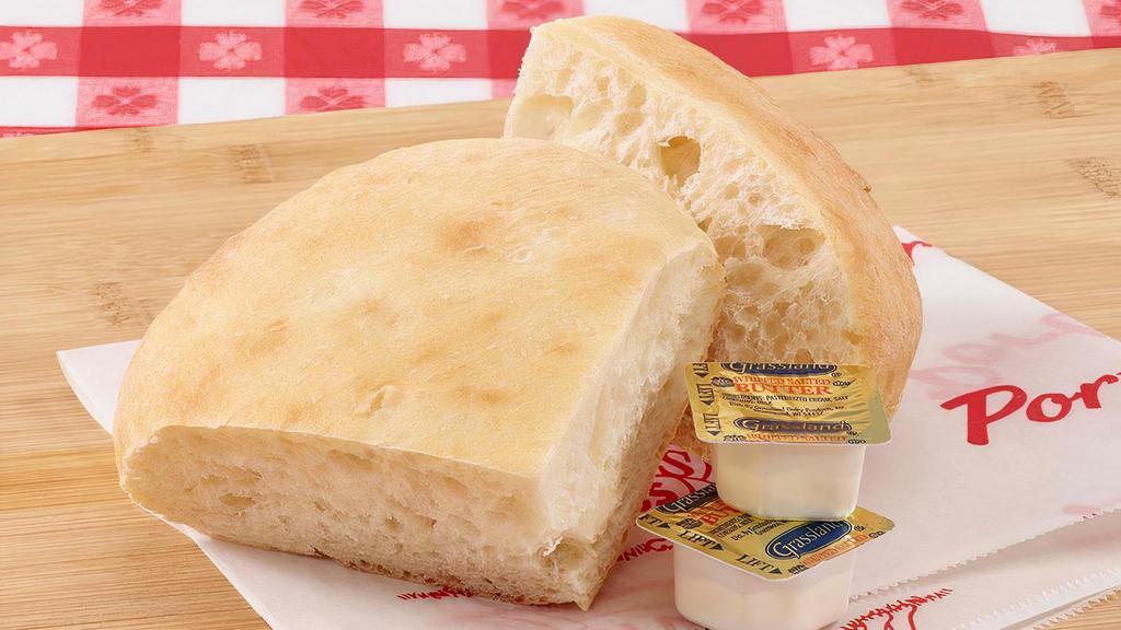 House Bread · One piece of Portillo’s freshly baked house bread.
