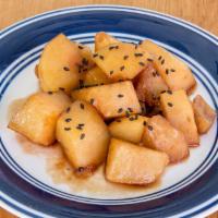 Braised Potato · Vegan. Potatoes braised in sweet, tangy shoyu.