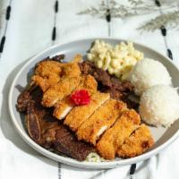 Bbq Mix With Katsu · Katsu is subbed out for one BBQ item choose one to replace: chicken, beef, short ribs.