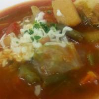 House Minestrone Soup · Homemade Italian style vegetable and bean soup.