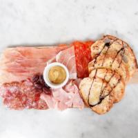 House Meat Board · Proscuitto, spicy Italian salami, Neapolitan salami and rosemary ham served with mustard and...