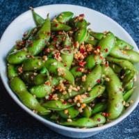 Garlic Edamame · Seasoned Soy Beans With Garlic And Green Onions