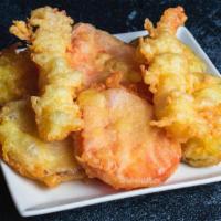 Shrimp & Vegetable Tempura · Lightly Battered And Deep Fried Shrimp (1), Potato (2), Squash (2), Yam (2)