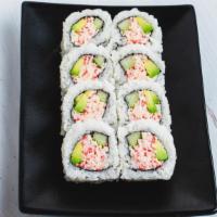 California Roll · IN: Avocado, Cucumber, Imitation Crab;  OUT: Sesame