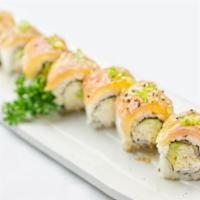 Albacore Roll · not spicy, albacore with crabmeat, cucumber, avocado with house special sauce