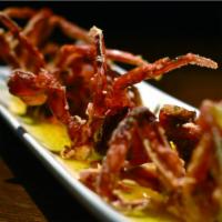 Fried Soft Shell Crab · Lightly Fried Soft Shell Crab (2pcs) Served with garlic butter sauce
