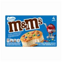 M&M'S Vanilla Ice Cream Cookie Sandwich (4Pk) · Contains (1) 4-count box of M&M'S Ice Cream Sandwiches With Vanilla Ice Cream. Made with van...