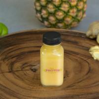 Ginger Shot · Fresh Ginger, Lime, Pineapple Juice, and a pinch of Cayenne