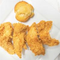 Cajun Tenders And Biscuit · Four pieces.
