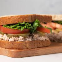 Tuna Salad Sandwich · Tuna, mayonnaise, celery, carrots and dill.