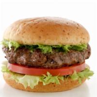 Classic Hamburger · Delicious juicy beef patty with lettuce, thousand island, mayo, pickles, onions, and tomatoes.