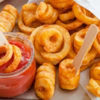 Curly Fries · Hand-cut twisted fries.