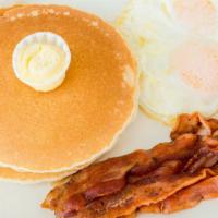Pancake Special · 3 Pancakes and 2 Eggs (Bacon, Sausage or Ham).