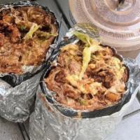 Burrito · Served with rice and beans