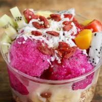  Acai With Ube  · Pure Brazilian Acai, topped w/Philippine Ube ice cream, Granola, Berries, Mango, Pineapple, ...