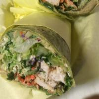 (W4) 2 Degrees For Earth (Chicken Caesar Club Wrap)    · + pile of immunity-aiding Power Greens (kale, spinach, arugula, lettuce, cabbage, parsley, c...