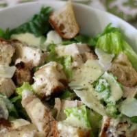 Pollo Caesar Salad · Grilled chicken on romaine lettuce and croutons dressed with Parmesan cheese, lemon juice, o...